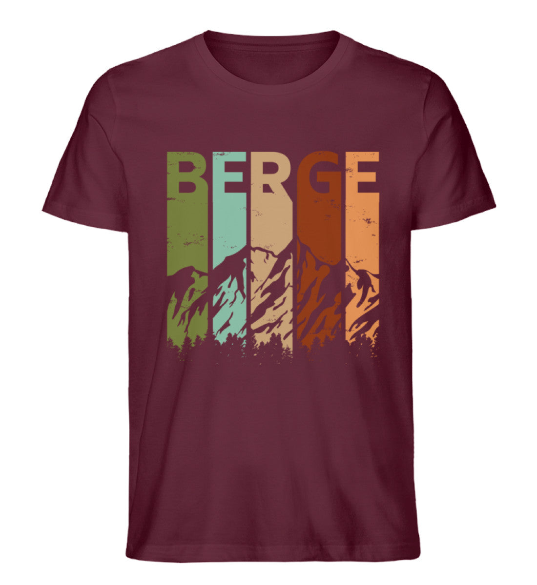 Berge - Vintage - Herren Premium Organic T-Shirt berge Weinrot