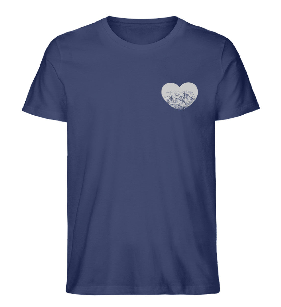 Berge im Herzen - Herren Organic T-Shirt berge Navyblau
