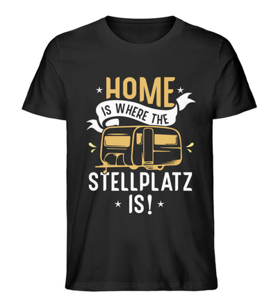 Home is where the Stellplatz is - Herren Organic T-Shirt camping Schwarz
