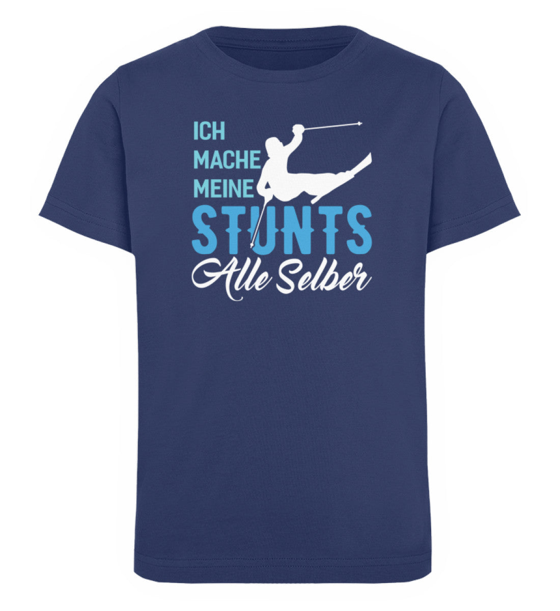 Ich mache meine Stunts alle selber-(S.K) - Kinder Premium Organic T-Shirt klettern Navyblau