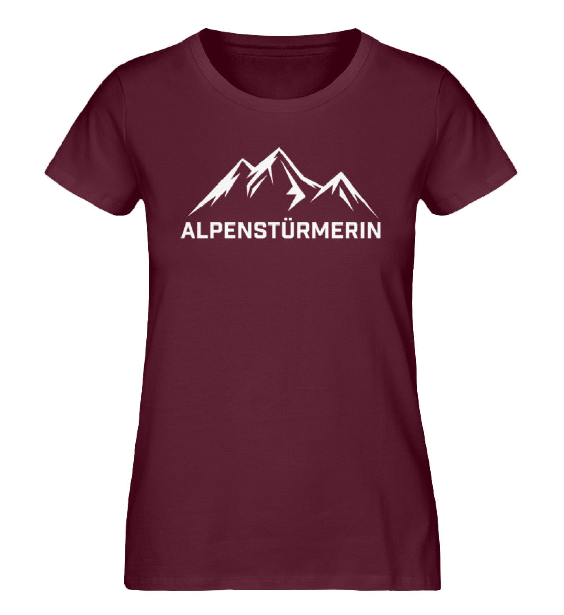 Alpenstürmerin - Damen Premium Organic T-Shirt berge wandern Weinrot