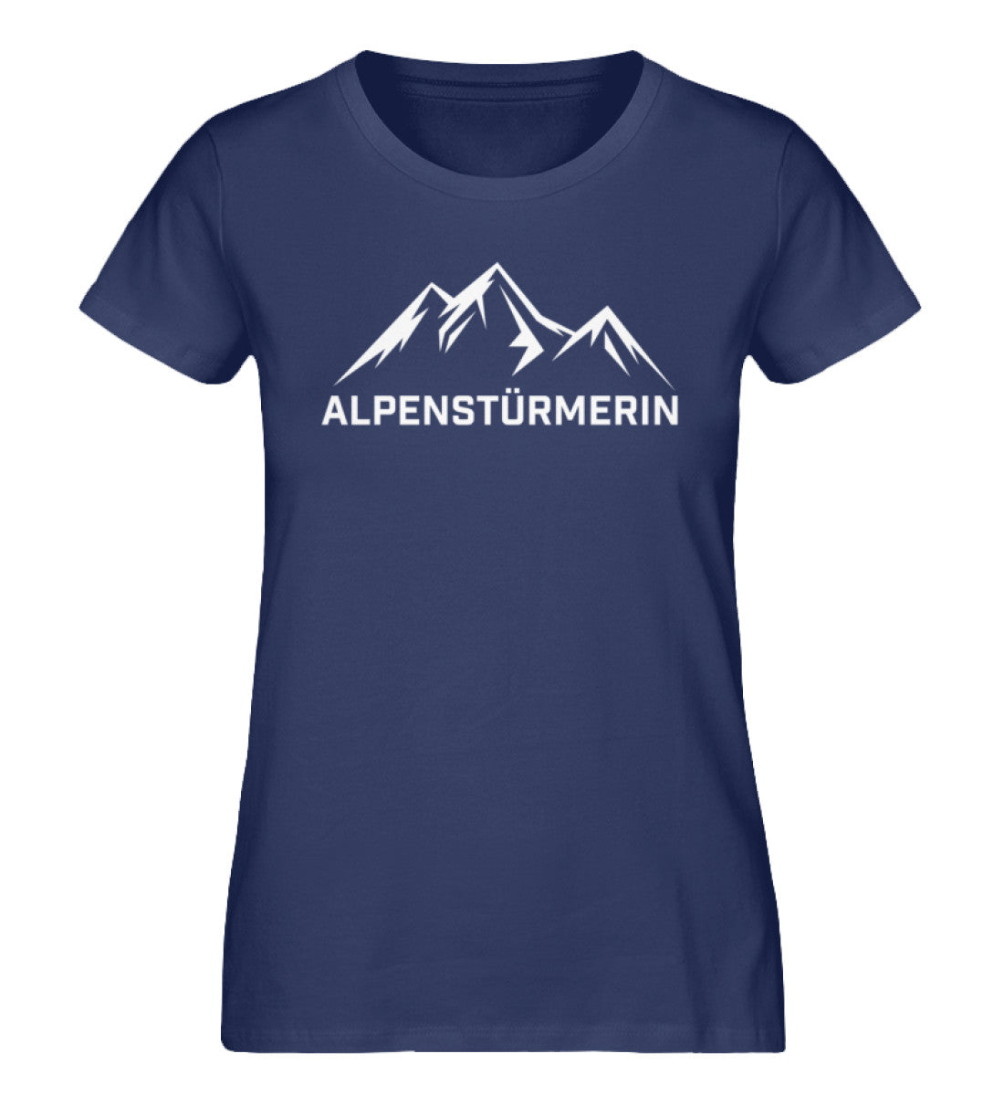 Alpenstürmerin - Damen Premium Organic T-Shirt berge wandern Navyblau