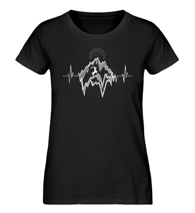 Herzschlag Alpensteinbock - Damen Organic T-Shirt berge Schwarz