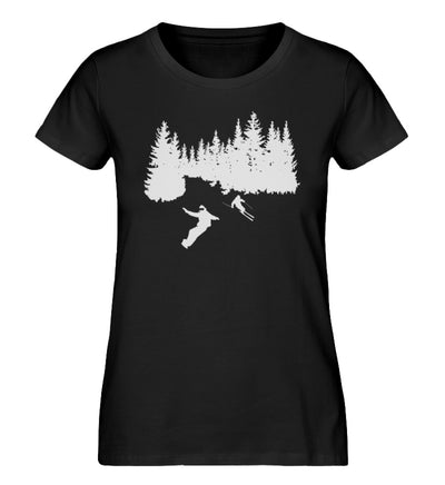 Snowboarder und Skier - Damen Organic T-Shirt ski snowboarden Schwarz