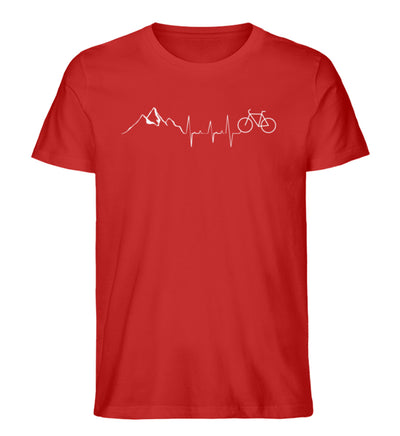 Herzschlag Berge und Fahrrad - Herren Organic T-Shirt' fahrrad mountainbike Rot