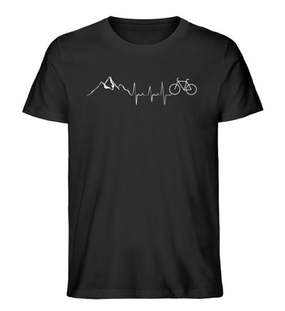 Herzschlag Berge und Fahrrad - Herren Organic T-Shirt' fahrrad mountainbike Schwarz