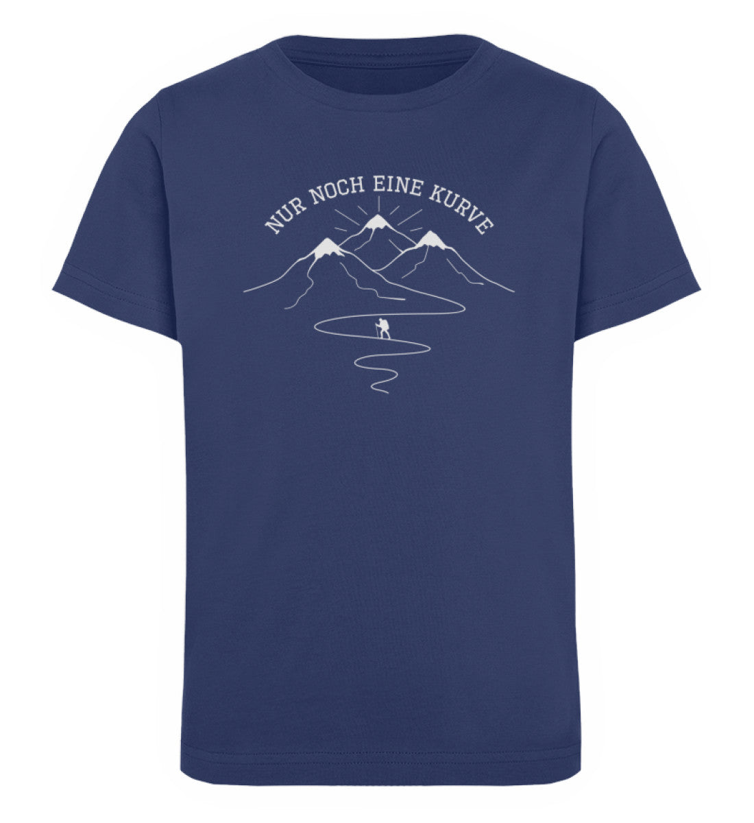 Nur noch eine Kurve - Kinder Premium Organic T-Shirt berge wandern Navyblau