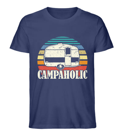 Campaholic - Herren Organic T-Shirt camping Navyblau