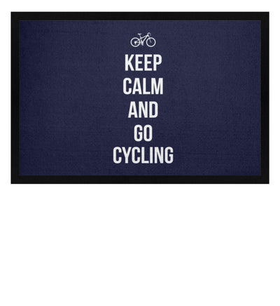 Keep calm and go cycling - Fußmatte mit Gummirand fahrrad Navy