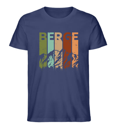 Berge - Vintage - Herren Organic T-Shirt berge Navyblau