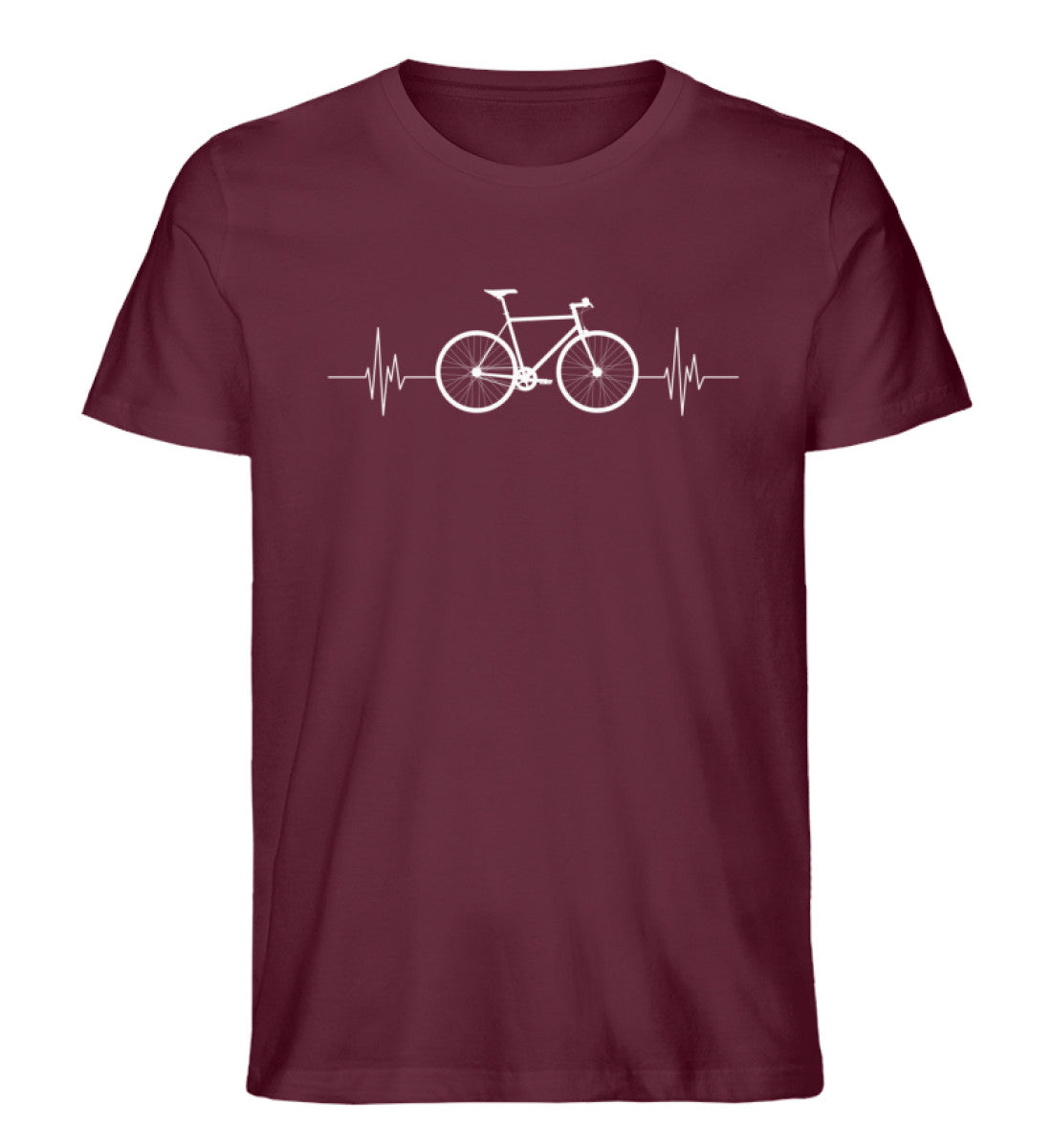 Fahrrad Herzschlag - Herren Premium Organic T-Shirt fahrrad mountainbike Weinrot