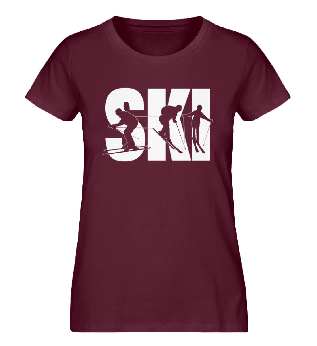 SKI - Damen Organic T-Shirt ski Weinrot