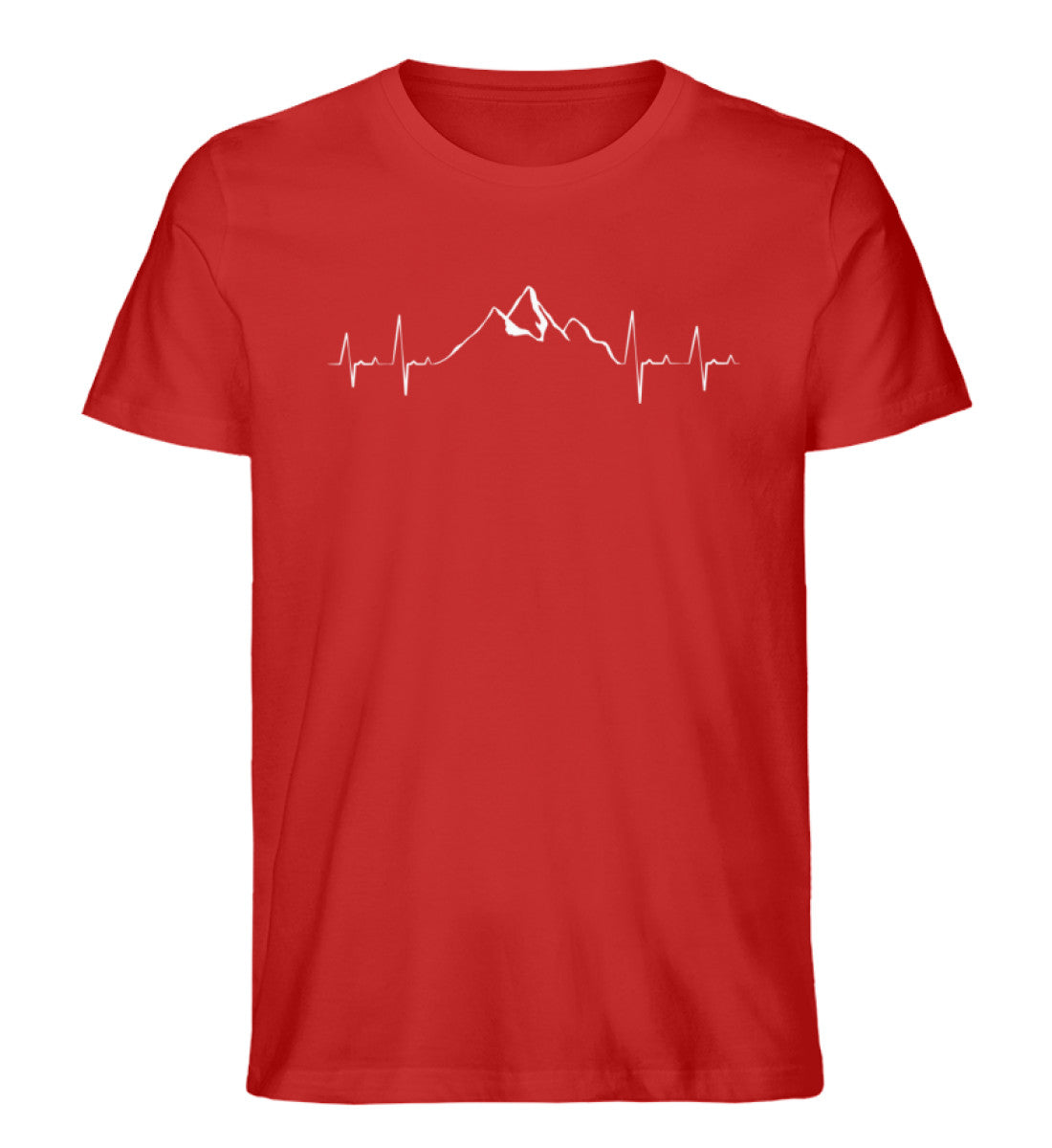 Herzschlag Berge - Herren Organic T-Shirt' berge klettern wandern Rot