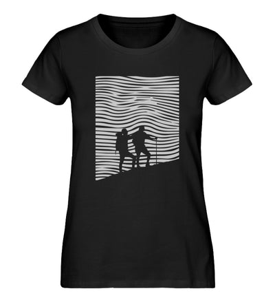 Wandern Abstrakt - Damen Organic T-Shirt wandern Schwarz