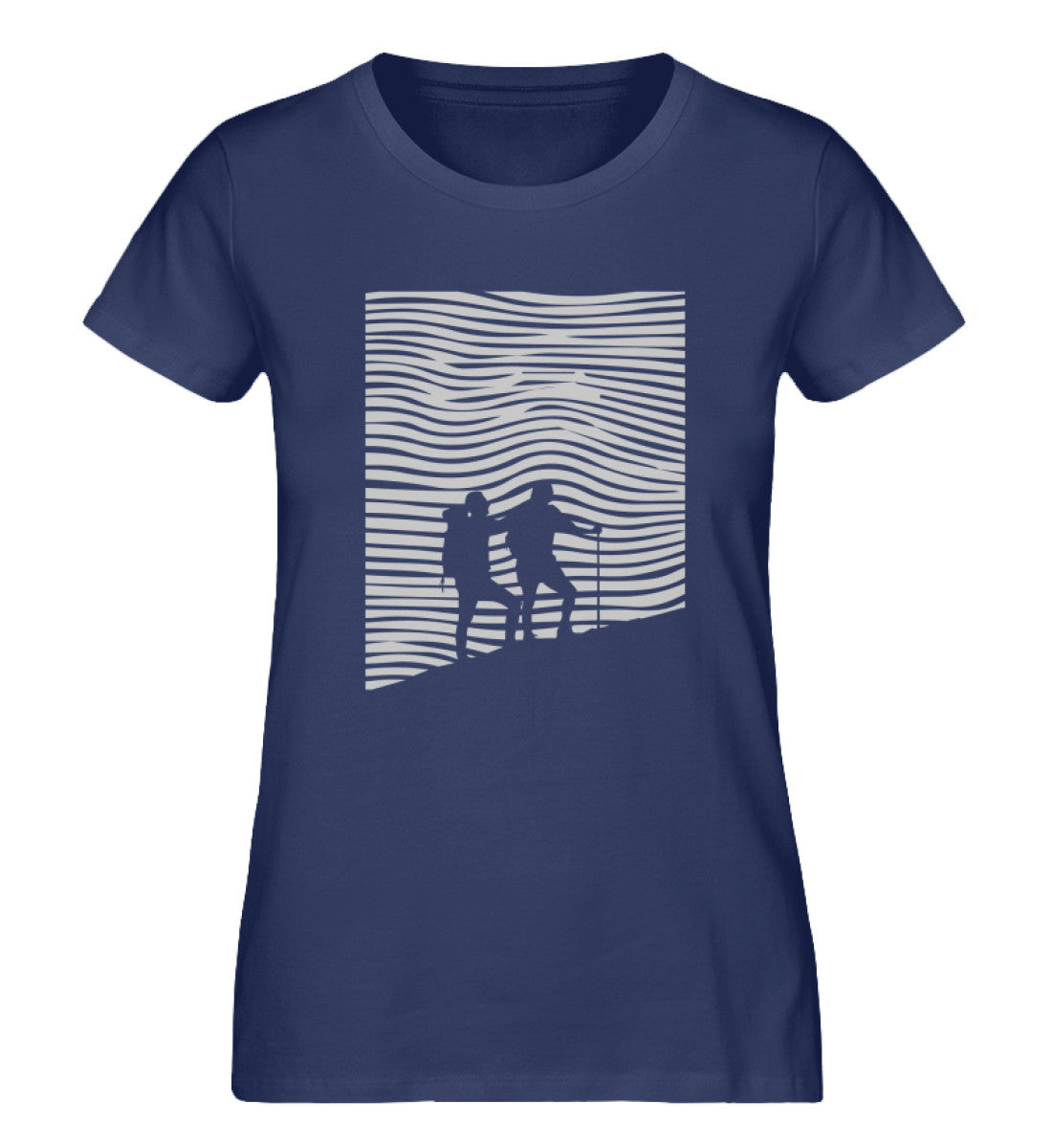 Wandern Abstrakt - Damen Organic T-Shirt wandern Navyblau