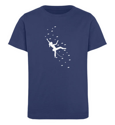 Klettergirl - Kinder Premium Organic T-Shirt klettern Navyblau