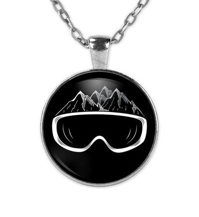 Wintersporteln - Halskette mit Anhänger klettern ski Silber