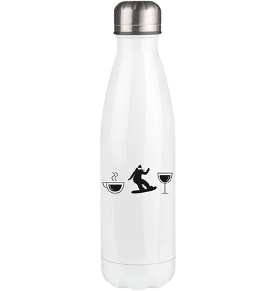 Coffee Wine and Snowboarding - Edelstahl Thermosflasche snowboarden 500ml
