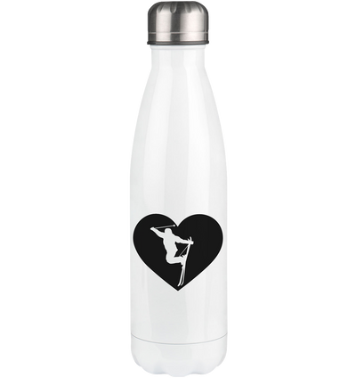 Heart 1 and Skiing - Edelstahl Thermosflasche klettern ski 500ml