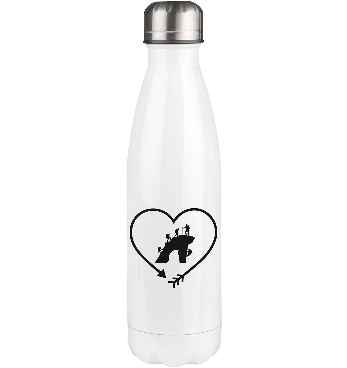 Arrow in Heartshape and Climbing - Edelstahl Thermosflasche klettern 500ml