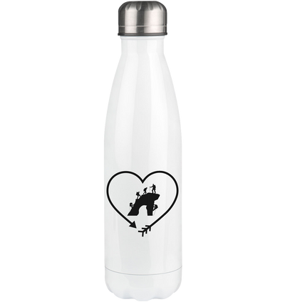 Arrow in Heartshape and Climbing - Edelstahl Thermosflasche klettern 500ml
