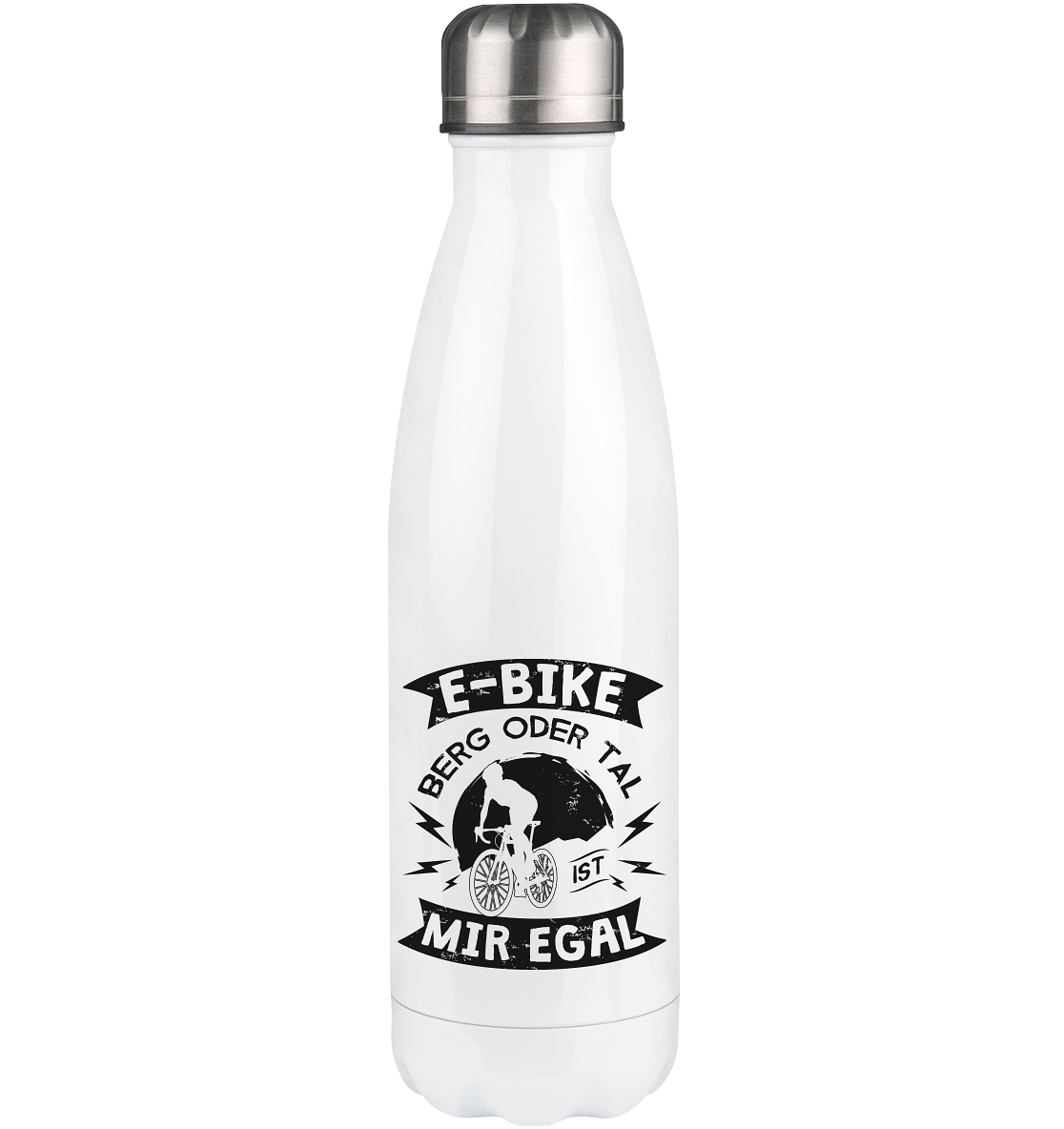 E-Bike - Berg oder Tal, mir egal - Edelstahl Thermosflasche e-bike 500ml