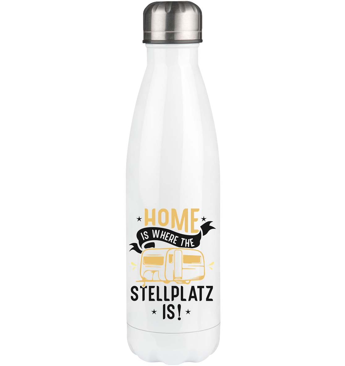 Home is where the Stellplatz is - Edelstahl Thermosflasche camping 500ml