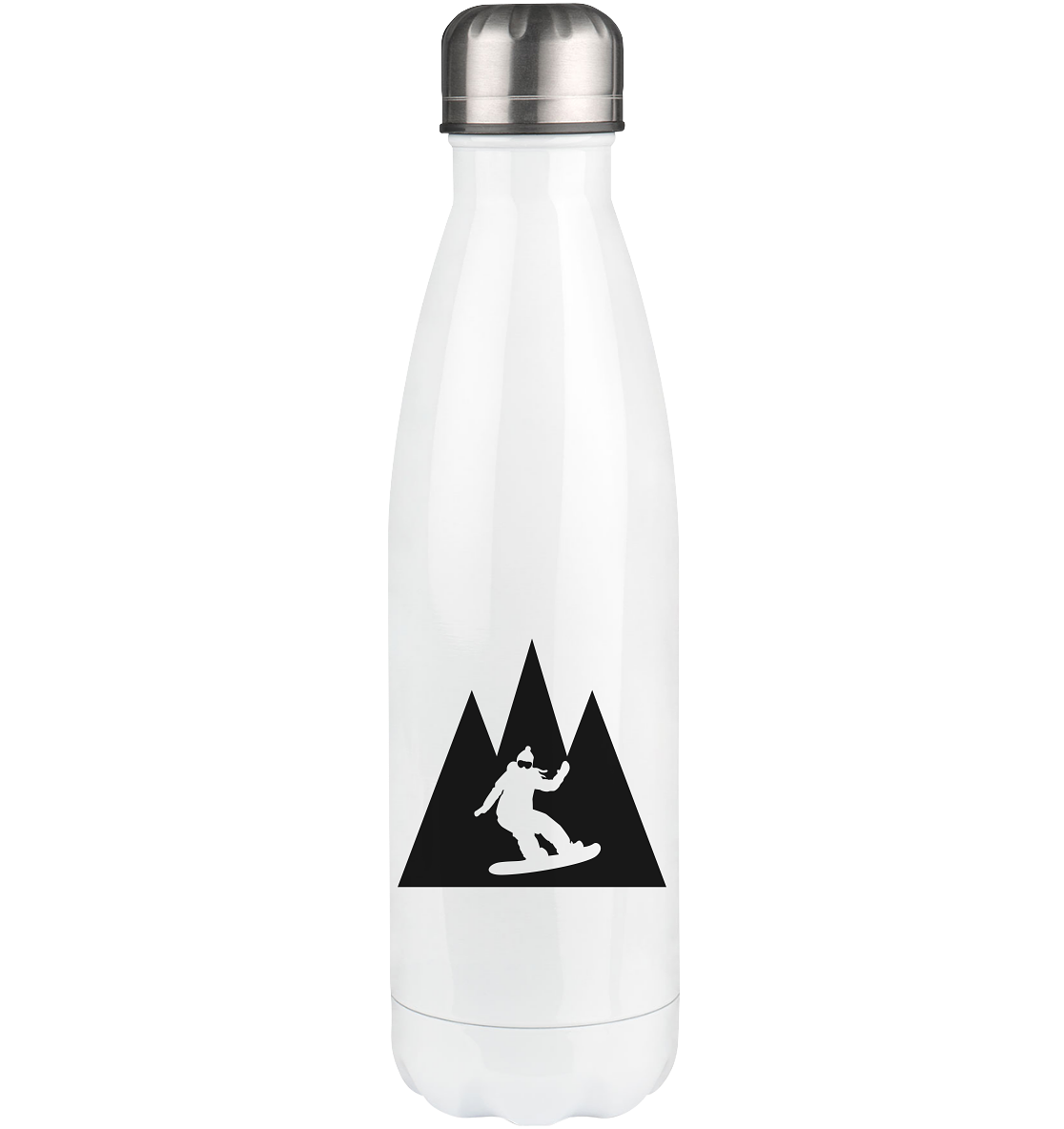 Triangle Mountain and Snowboarding - Edelstahl Thermosflasche snowboarden 500ml
