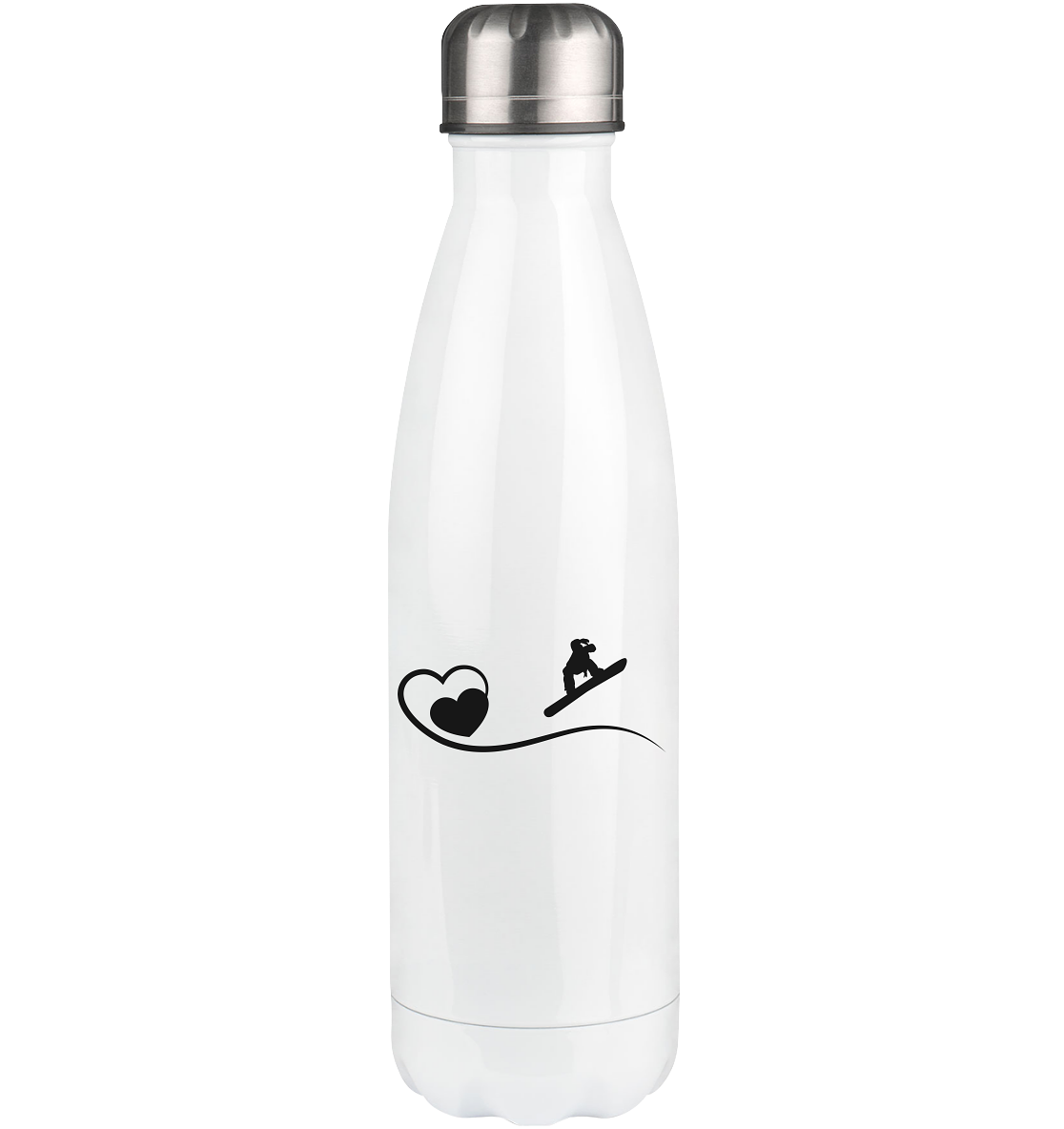 Heart 1 and Snowboarding - Edelstahl Thermosflasche snowboarden 500ml