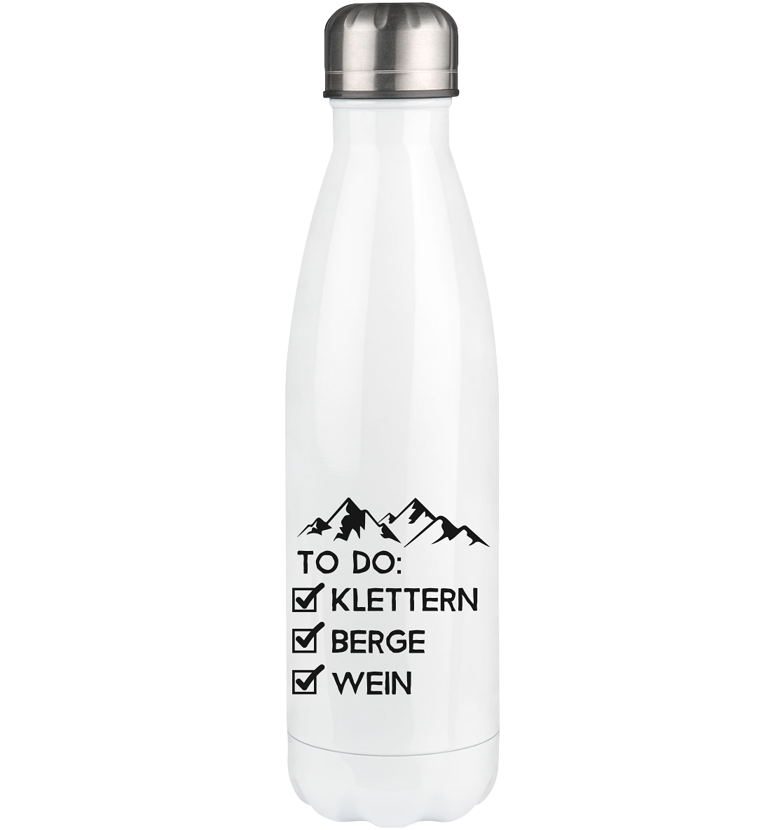 To Do Liste - Klettern, Berge, Wein - Edelstahl Thermosflasche klettern 500ml