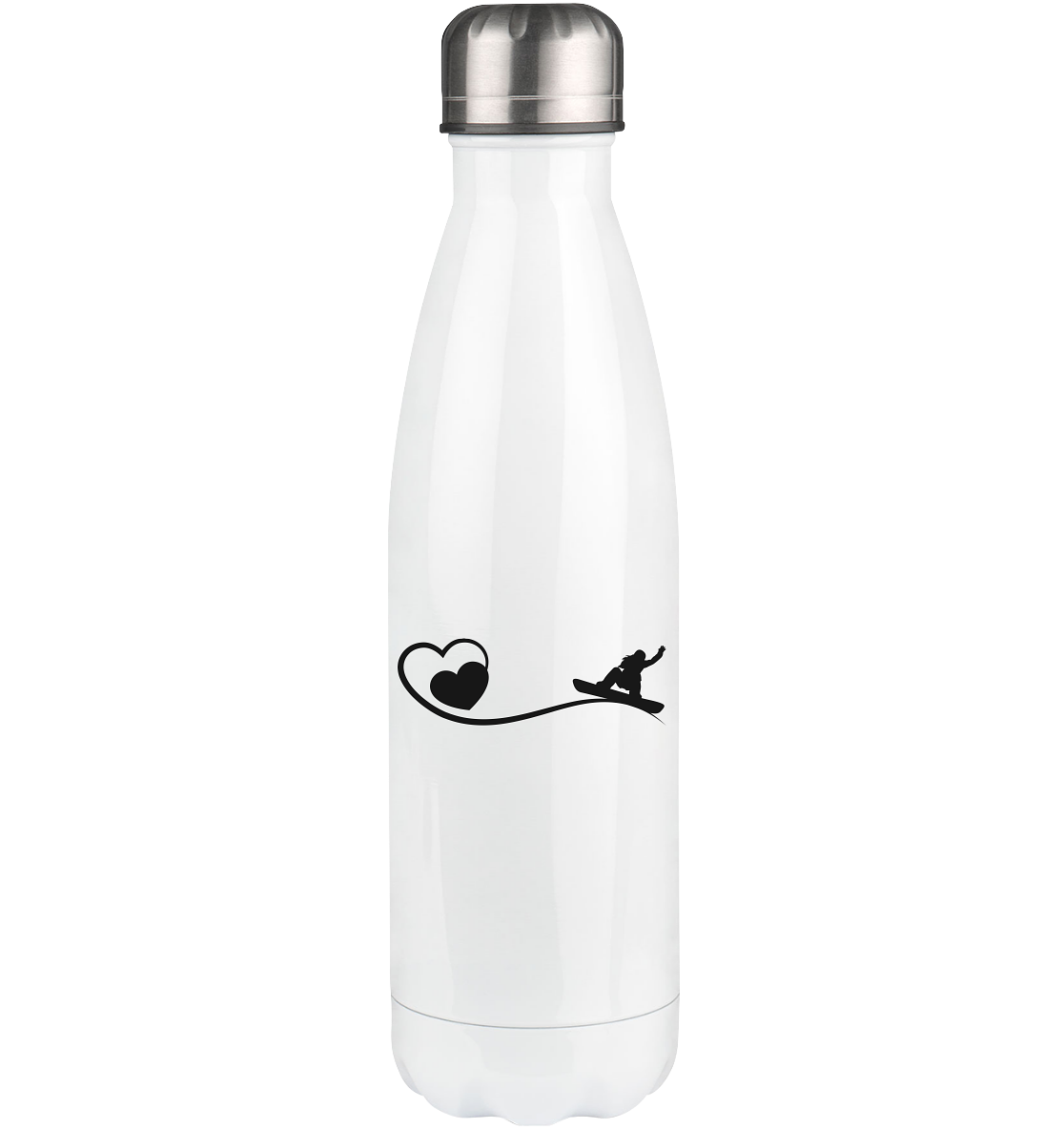 Heart and Snowboarding - Edelstahl Thermosflasche snowboarden 500ml
