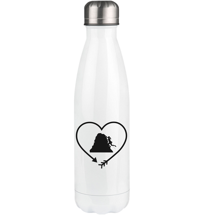 Arrow in Heartshape and Climbing 1 - Edelstahl Thermosflasche klettern 500ml