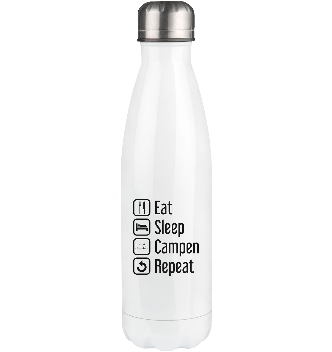 Eat Sleep Campen Repeat - Edelstahl Thermosflasche camping UONP 500ml