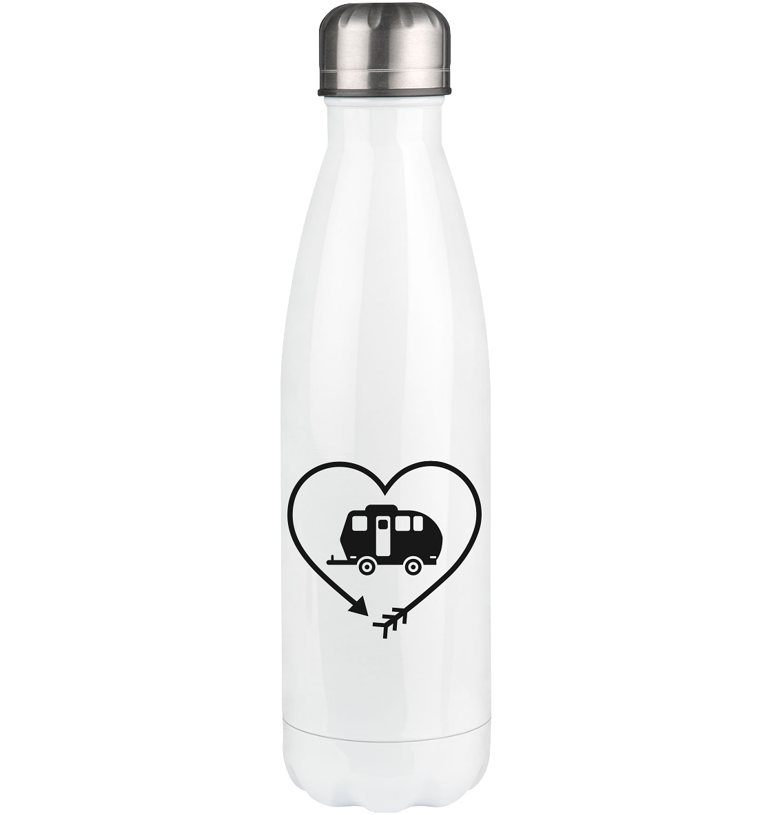 Arrow in Heartshape and Camping 2 - Edelstahl Thermosflasche camping UONP 500ml
