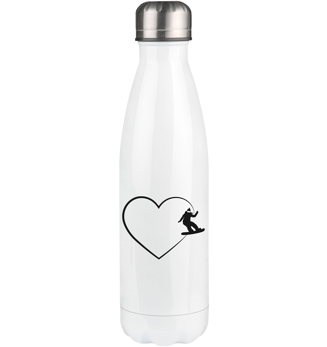 Heart 2 and Snowboarding - Edelstahl Thermosflasche snowboarden 500ml