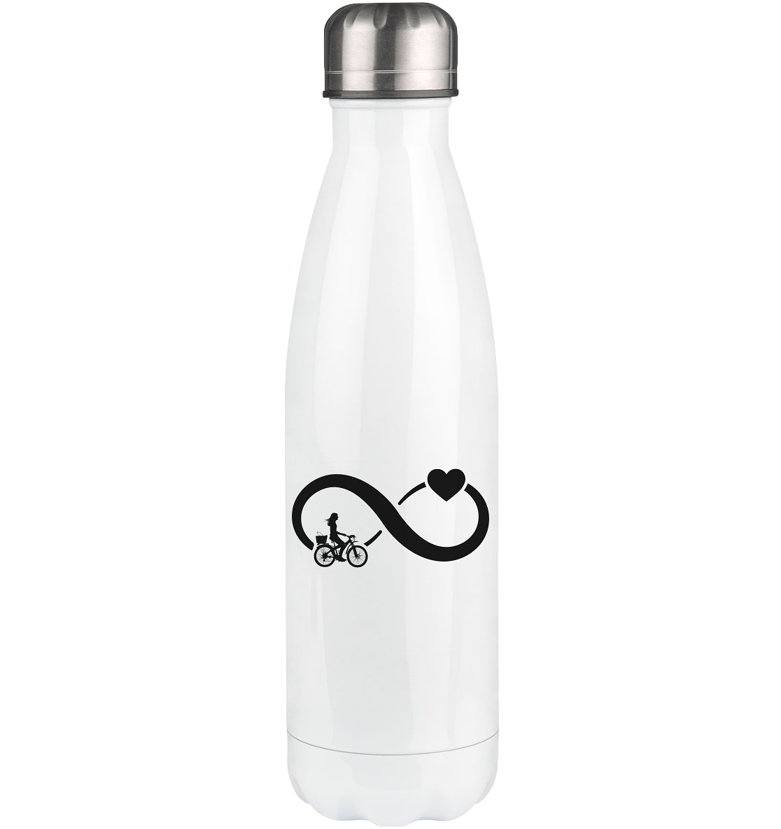 Infinity Heart and Cycling 2 - Edelstahl Thermosflasche fahrrad 500ml