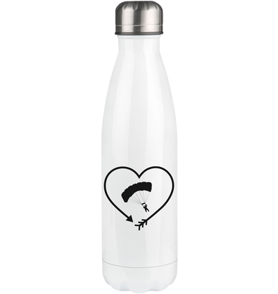 Arrow in Heartshape and Paragliding - Edelstahl Thermosflasche berge 500ml