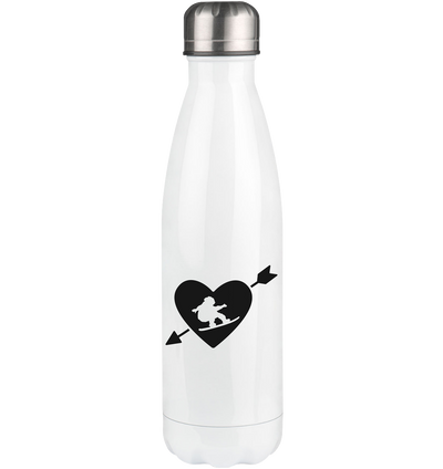 Arrow Heart and Snowboarding - Edelstahl Thermosflasche snowboarden 500ml