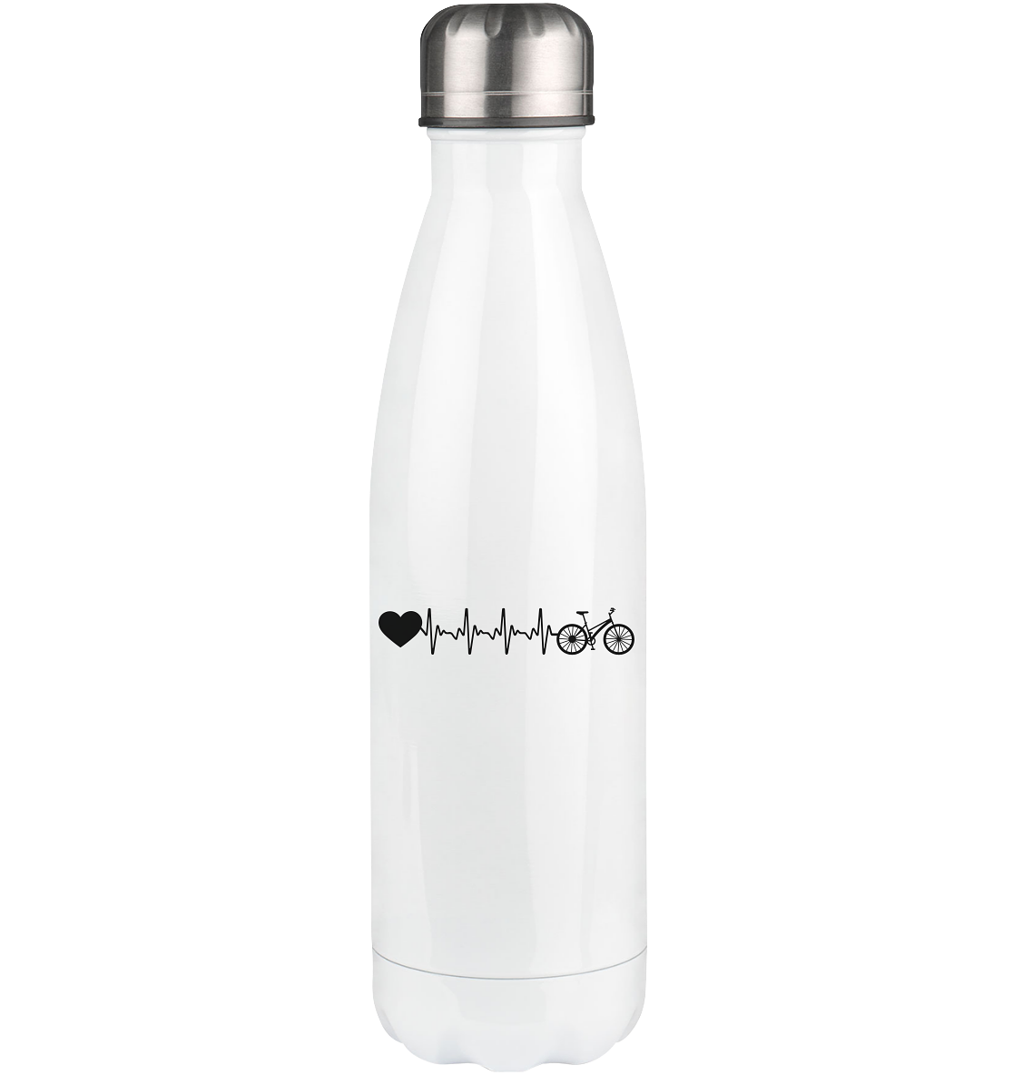 Heartbeat Heart and Bicycle - Edelstahl Thermosflasche fahrrad 500ml