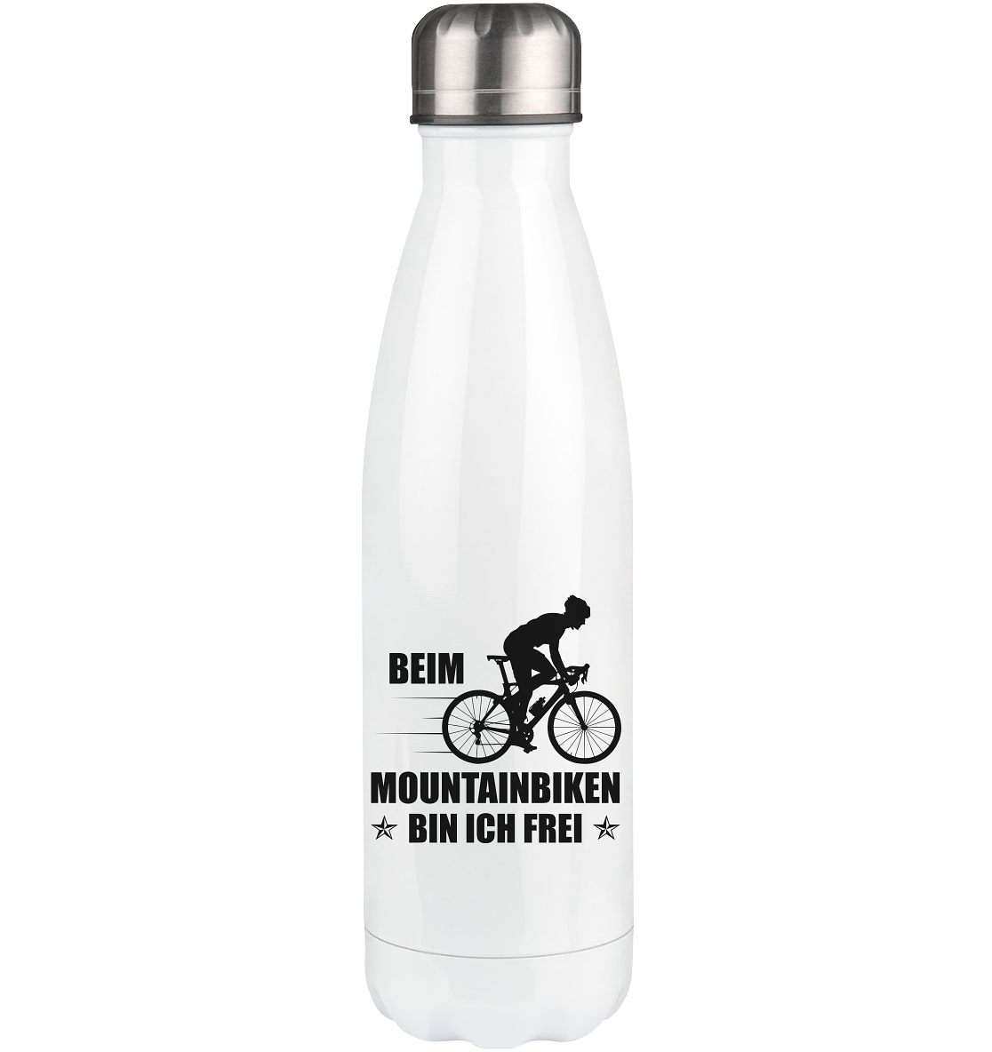 Beim Mountainbiken Bin Ich Frei 2 - Edelstahl Thermosflasche fahrrad 500ml