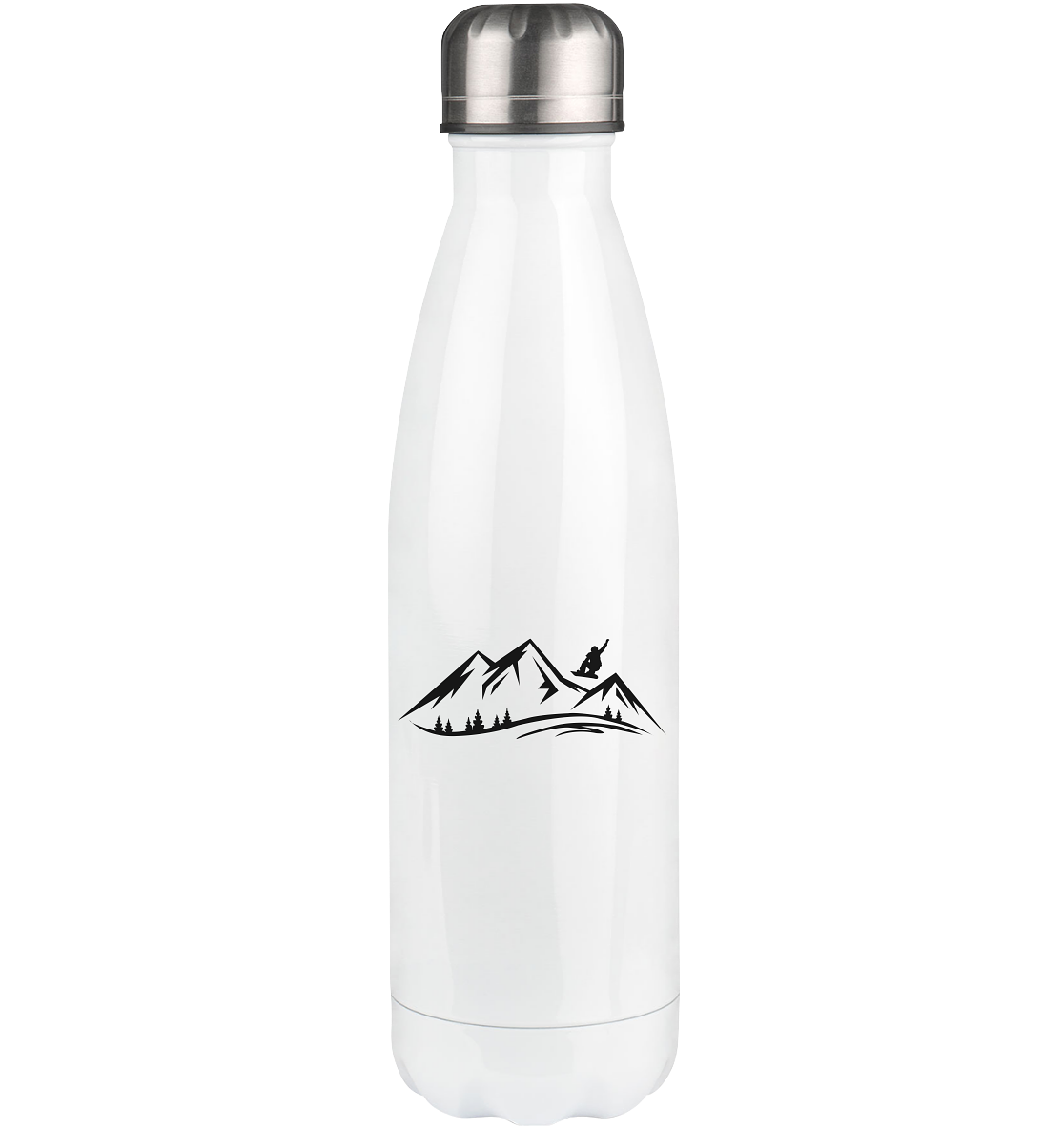 Mountain and Snowboarding - Edelstahl Thermosflasche snowboarden 500ml