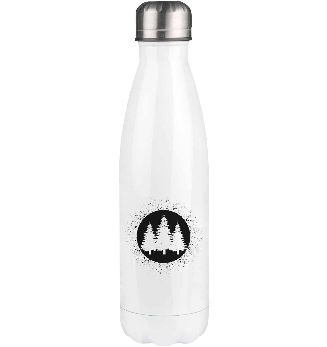 Circle with Splash and Trees - Edelstahl Thermosflasche camping UONP 500ml