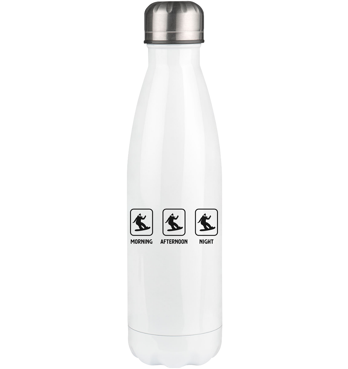 Morning Afternoon Night and Snowboarding 1 - Edelstahl Thermosflasche snowboarden 500ml