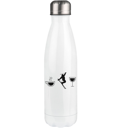 Coffee Wine and Skiing - Edelstahl Thermosflasche klettern ski 500ml