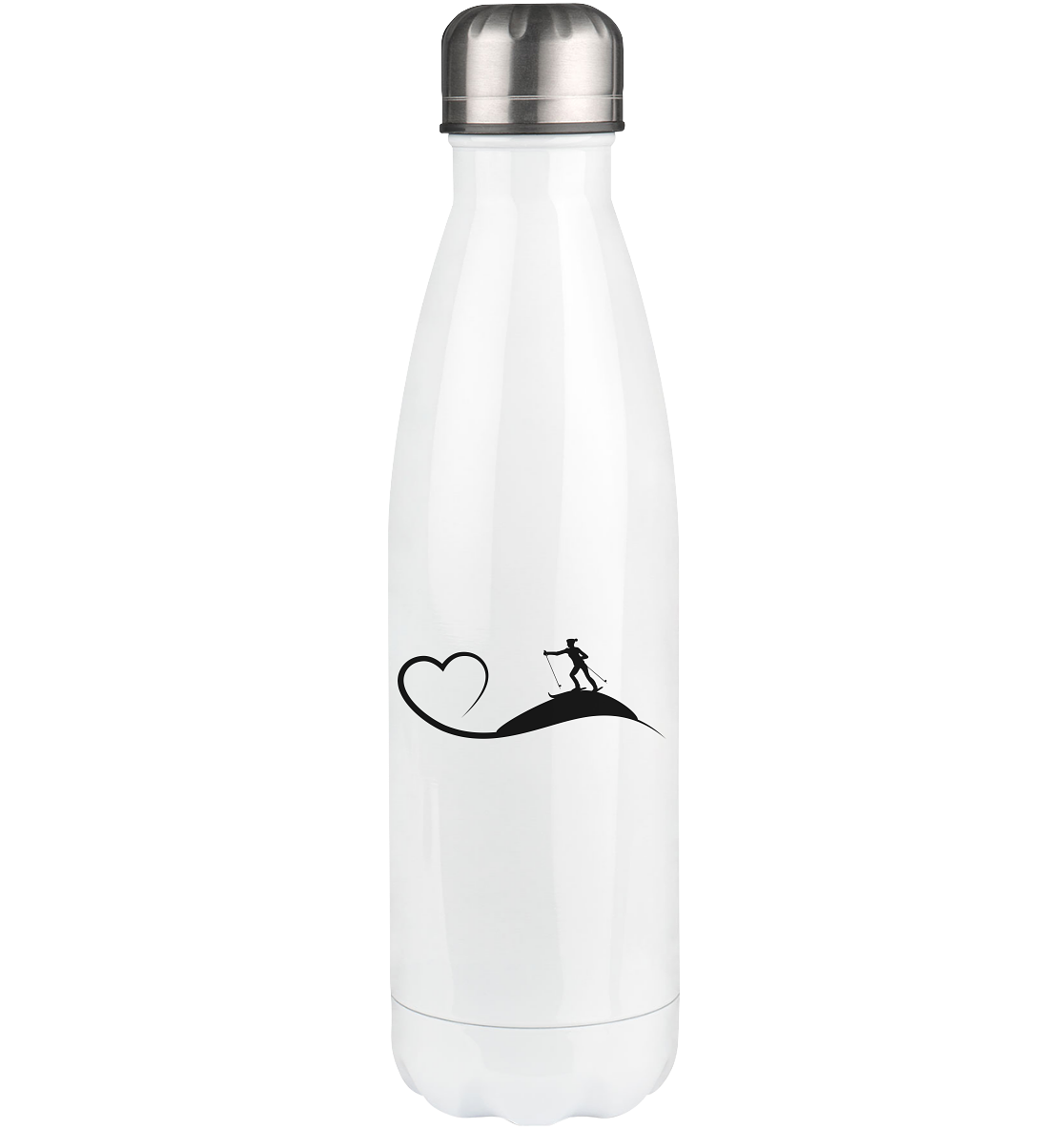 Heart and Skiing - Edelstahl Thermosflasche klettern ski 500ml
