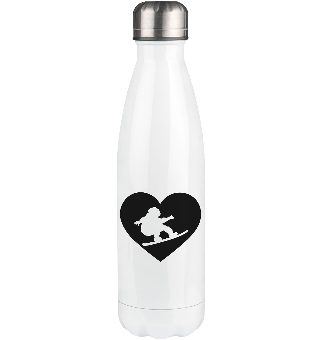 Heart 1 and Snowboarding - Edelstahl Thermosflasche snowboarden 500ml