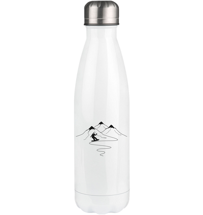 Mountain Trail Curves and Snowboarding - Edelstahl Thermosflasche snowboarden 500ml