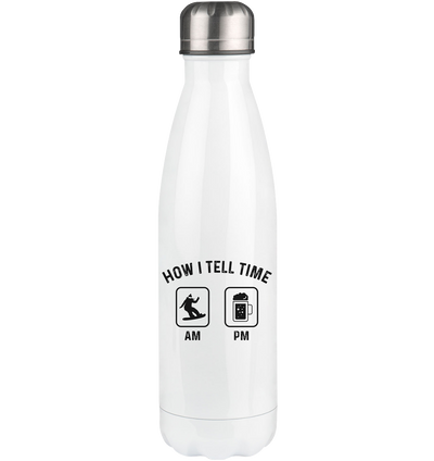 How I Tell Time Am Pm 1 - Edelstahl Thermosflasche snowboarden 500ml