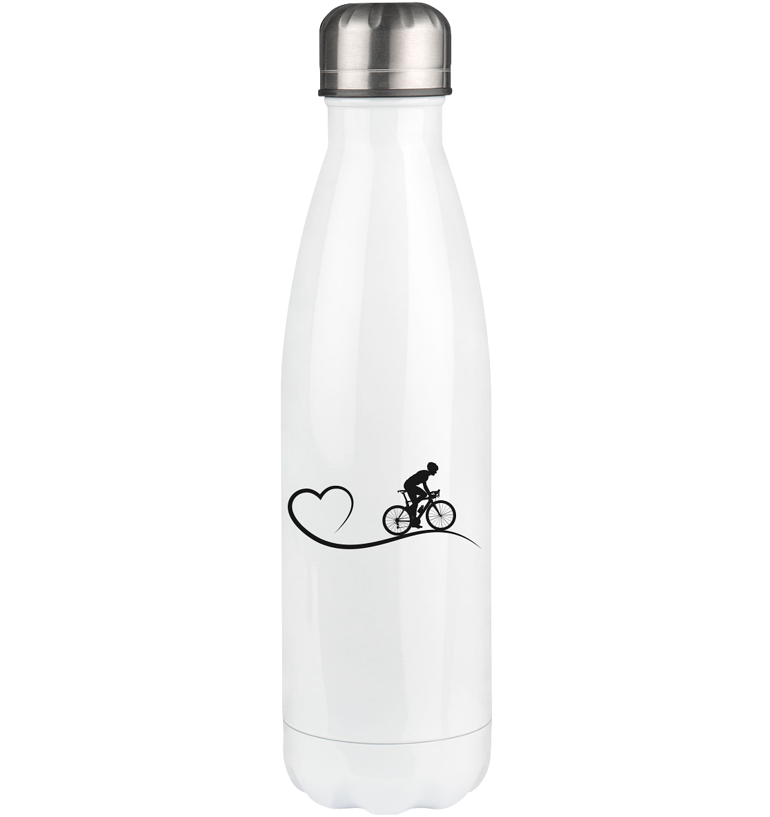 Herz und Radfahrer - Edelstahl Thermosflasche fahrrad 500ml