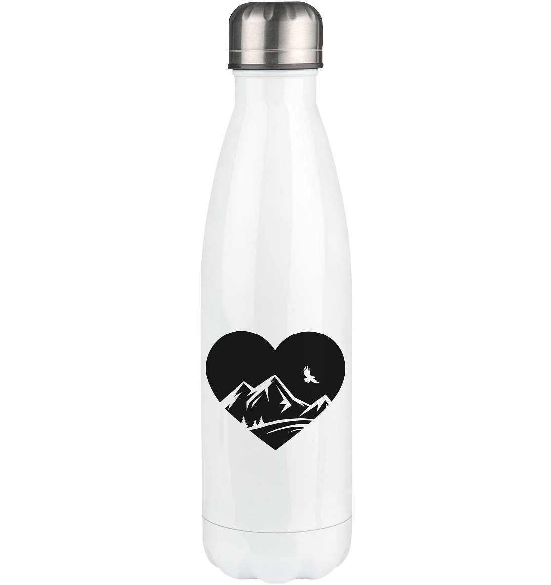 Heart 1 and Mountain - Edelstahl Thermosflasche berge 500ml
